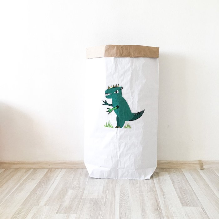 Эко-мешок для игрушек из крафт бумаги T-Rex