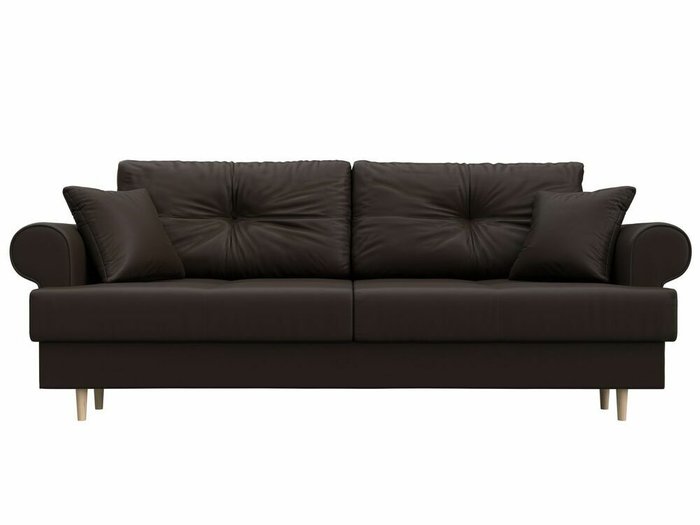 Диван-кровать Сплин темно-коричневого цвета (экокожа) - купить Прямые диваны по цене 44999.0