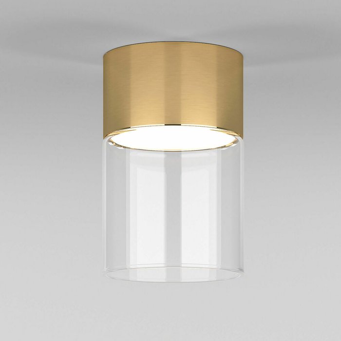 Светильник потолочный светодиодный 10W 4000К латунь/прозрачный 25047/LED Lumen - купить Накладные споты по цене 3660.0