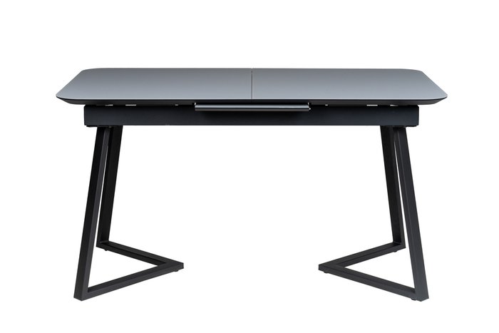 Раздвижной обеденный стол Роналдо 120 серо-черного цвета - лучшие Обеденные столы в INMYROOM Раздвижной обеденный стол Роналдо 120 серо-черного цвета - лучшие Обеденные столы в INMYROOM