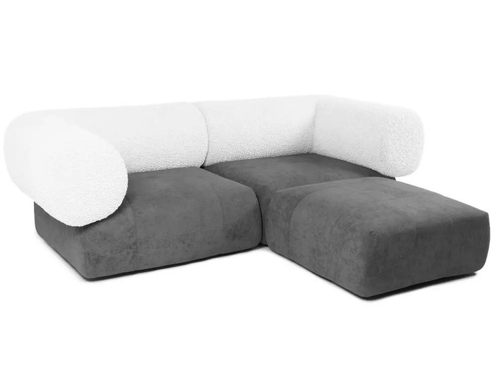 Угловой модульный диван Trevi серо-белого цвета - купить Угловые диваны по цене 161220.0