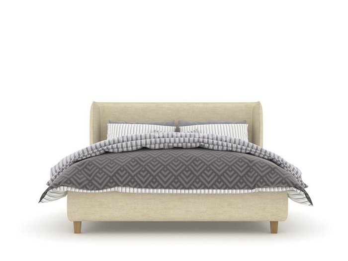 Кровать Стокгольм Box High 160х200 бежевого цвета с подъемным механизмом - купить Кровати для спальни по цене 62300.0