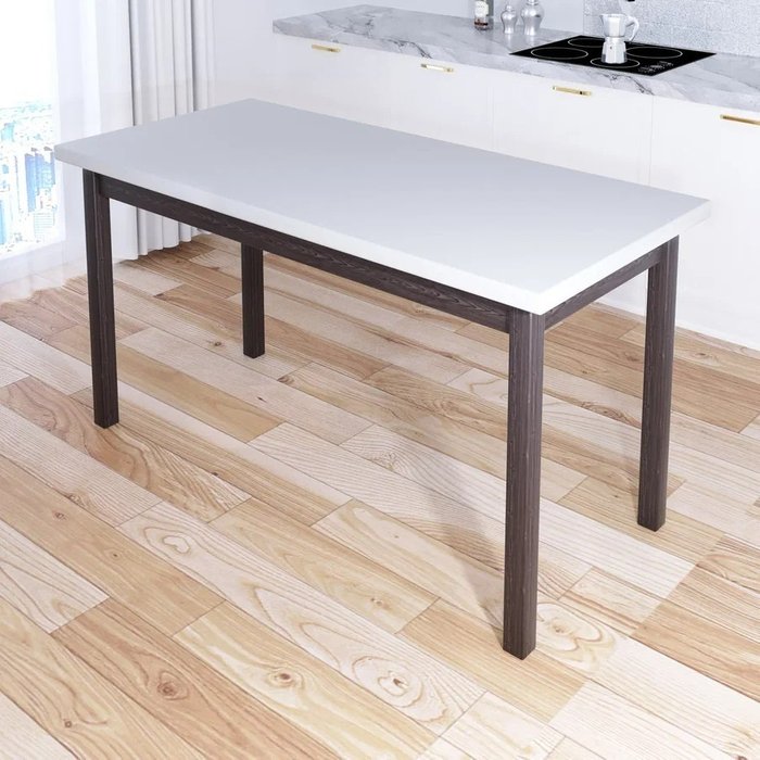 Обеденный стол Классика 130х60 бело-коричневого цвета - купить Обеденные столы по цене 14778.0