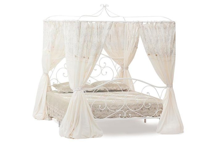 Кровать c балдахином Hestia 160х200 белого цвета - лучшие Кровати для спальни в INMYROOM