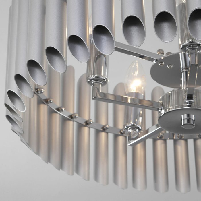 Потолочная люстра с металлическим плафоном 362/5 серебро Castellie - лучшие Потолочные светильники в INMYROOM