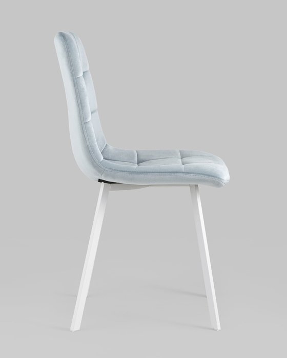 Стул Chilly серо-голубого цвета с белыми ножками - лучшие Обеденные стулья в INMYROOM