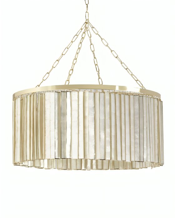 Люстра с подвесами из перламутра "Фресно" - лучшие Подвесные люстры в INMYROOM