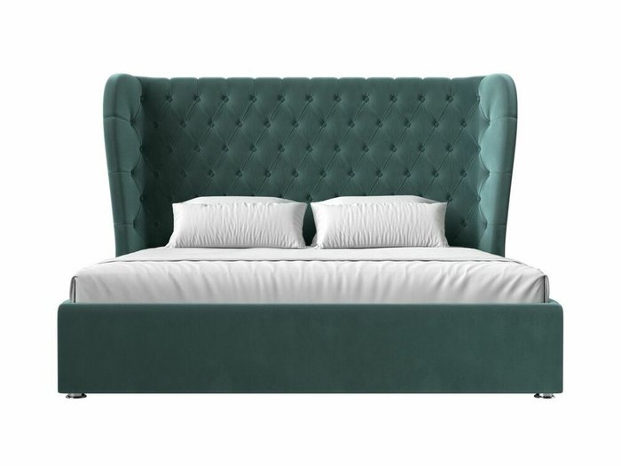 Кровать Далия 200х200 с подъемным механизмом темно-бирюзового цвета - купить Кровати для спальни по цене 93999.0