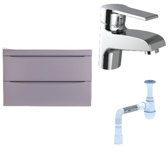 Комплект: Тумба с раковиной Бергамо Комплект: Тумба с раковиной Бергамо