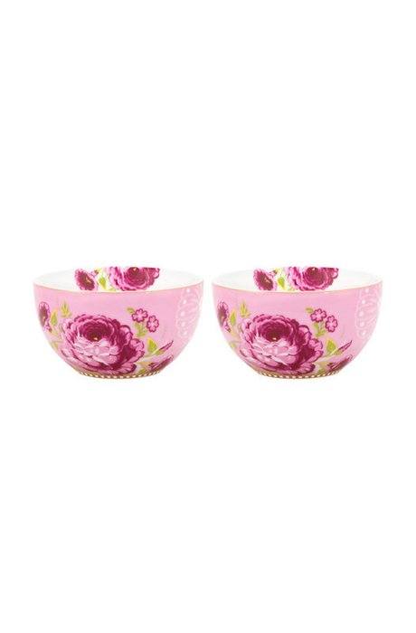 Набор из двух пиал Floral розового цвета - купить Тарелки по цене 3681.0