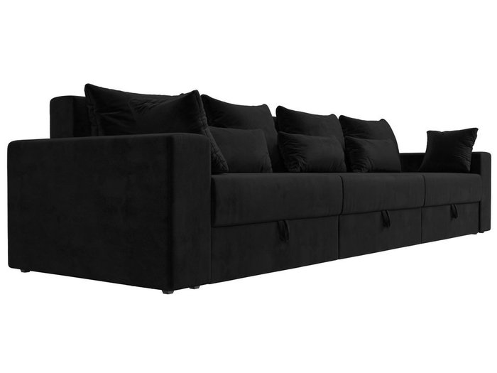 Прямой диван-кровать Мэдисон Long черного цвета - лучшие Прямые диваны в INMYROOM