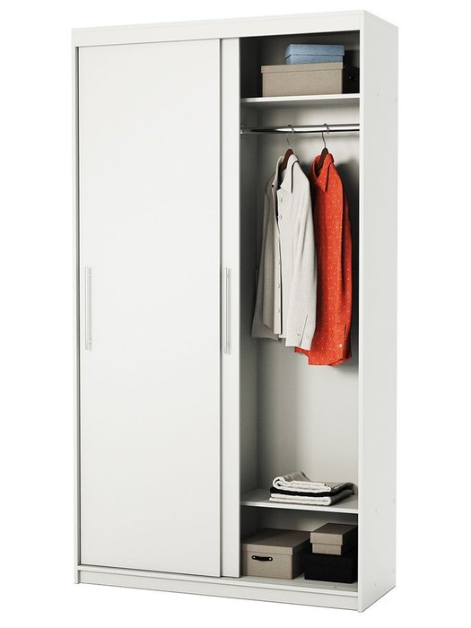 Шкаф-купе платяной Эконом 120 белого цвета Шкаф-купе платяной Эконом 120 белого цвета