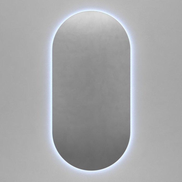 Овальное настенное зеркало Nolvis NF LED XL 96х196  с холодной подсветкой