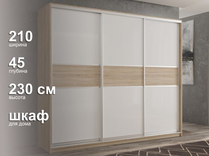 Шкаф-купе Кааппи-11 210 М цвета Дуб сонома  - лучшие Шкафы-купе в INMYROOM