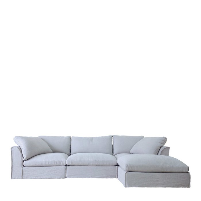 Диван секционный Loney Sofa белого цвета