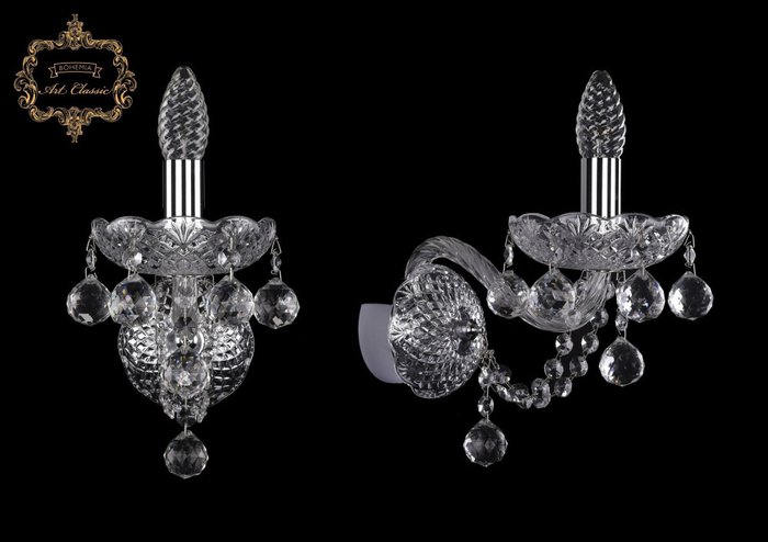 Хрустальное бра Art Classic 46327 10.26.1.165.XL.Cr.B подсвечник с подвесками Хрустальное бра Art Classic 46327 10.26.1.165.XL.Cr.B подсвечник с подвесками