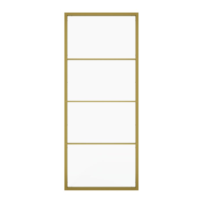 Металлическая перегородка Zonique 100х200 золотого цвета с бесцветным стеклом Металлическая перегородка Zonique 100х200 золотого цвета с бесцветным стеклом