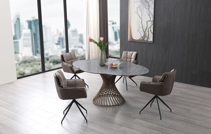 Раздвижной обеденный стол Tornado серого цвета - лучшие Обеденные столы в INMYROOM