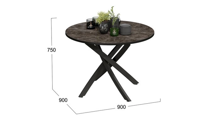 Обеденный круглый стол Diamond черного цвета - купить Обеденные столы по цене 14999.0