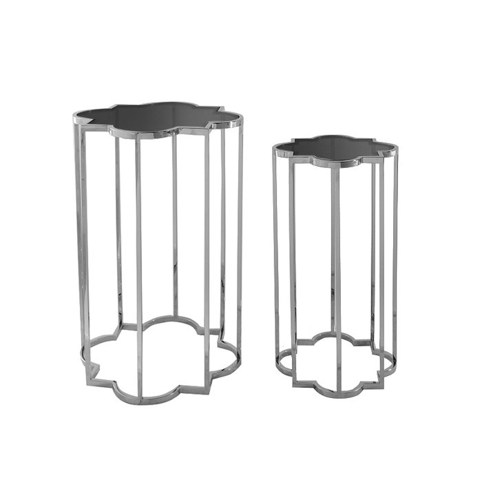 Комплект из двух столиков Delmar со столешницей из черного стекла