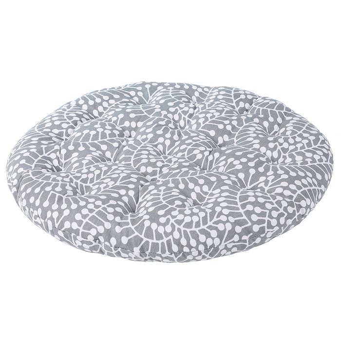 Подушка на стул круглая с принтом Спелая Смородина 40х40 серого цвета  - купить Декоративные подушки по цене 990.0