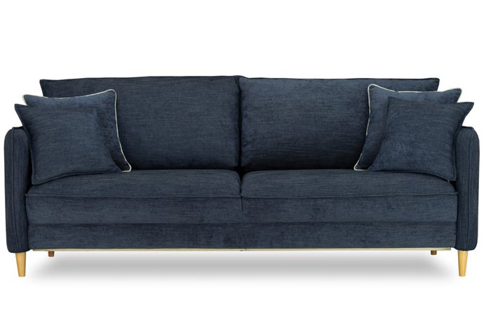 Прямой диван-кровать Йорк Премиум синего цвета - купить Прямые диваны по цене 71999.0