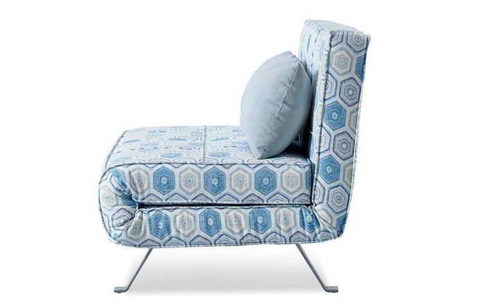 Диван-кровать Lilly с геометрическим принтом голубого цвета - лучшие Прямые диваны в INMYROOM