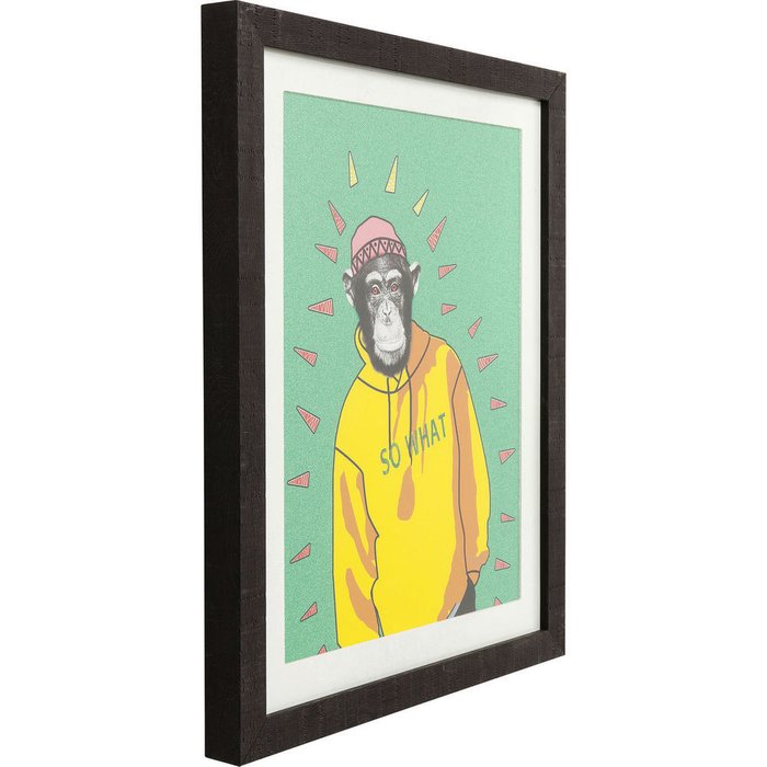 Картина Gangster Monkey в деревянной рамке - купить Картины по цене 6037.0 Картина Gangster Monkey в деревянной рамке - купить Картины по цене 6037.0