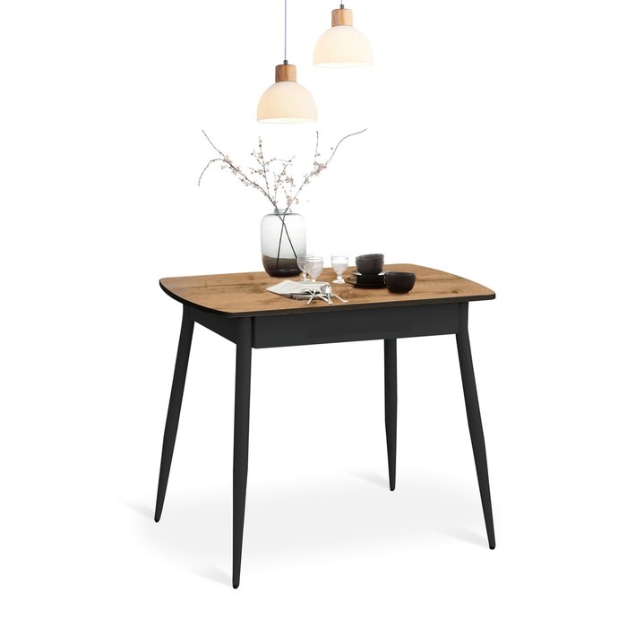 Обеденный стол Нордик бежево-черного цвета - купить Обеденные столы по цене 11000