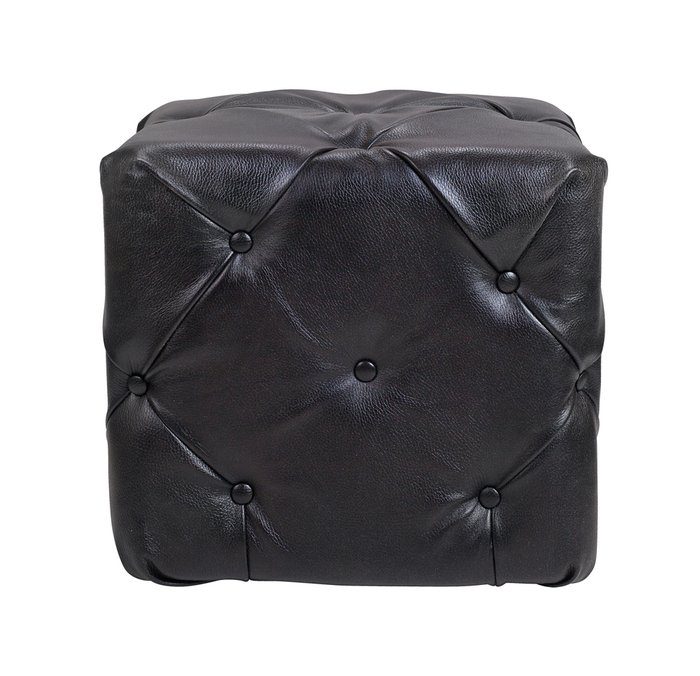 Пуф Amrit black leather черного цвета - купить Пуфы по цене 18180.0