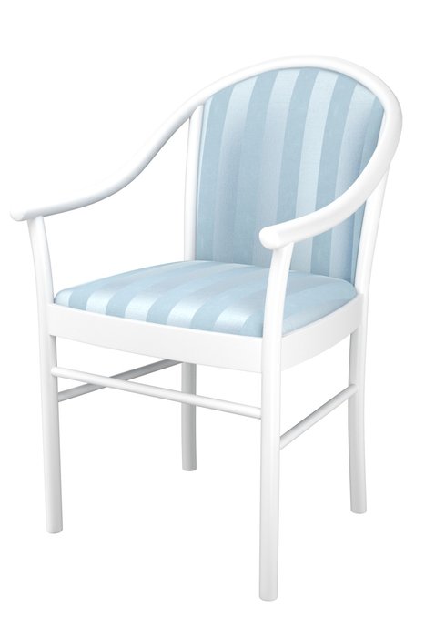 Стул-кресло деревянный Анна бело-голубого цвета