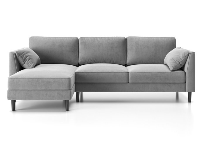 Угловой диван-кровать Грейс с оттоманкой серого цвета - купить Угловые диваны по цене 156220.0