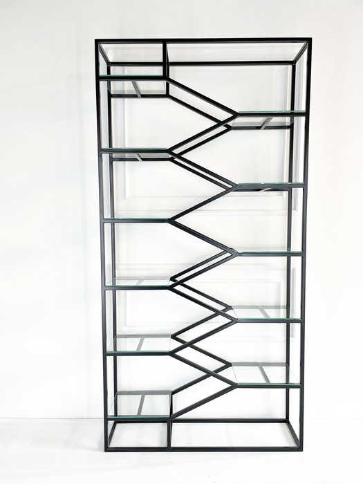 Стеллаж "Aurora" черный с бронзовым стеклом (2000х900х300) - лучшие Стеллажи в INMYROOM