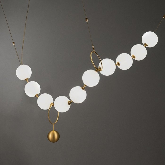Подвесная светодиодная люстра Сосо бело-золотого цвета - купить Подвесные люстры по цене 104150.0
