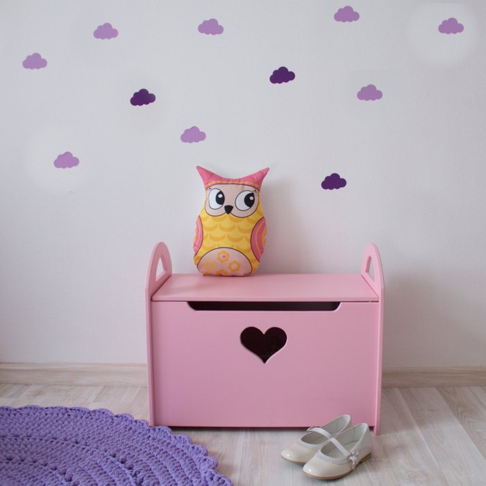 Детский сундук для игрушек розовый с сердечком - купить Сундуки по цене 4490.0