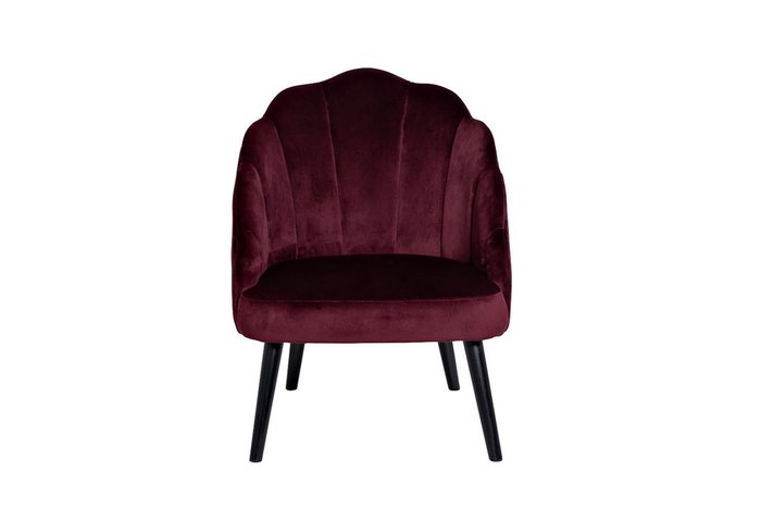 Кресло с волнистой спинкой бордового цвета