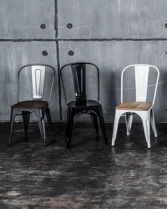 Стул Tolix черного цвета - лучшие Обеденные стулья в INMYROOM