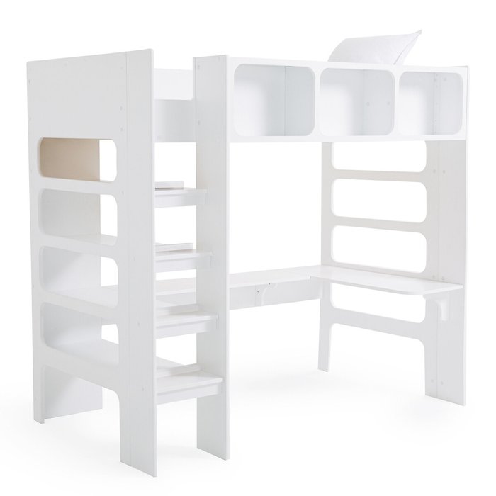 Кровать-чердак со встроенным письменным столом No Duplex 90x190 белого цвета - купить Кровати-чердаки по цене 128590.0