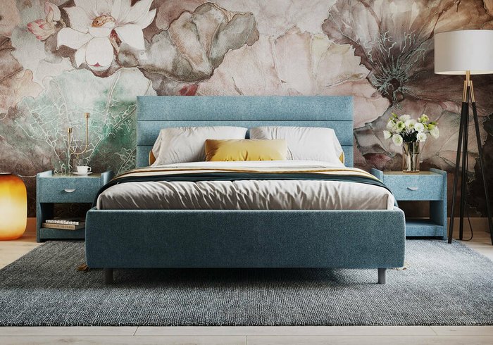Кровать Linda 180х200 голубого цвета - купить Кровати для спальни по цене 29500.0