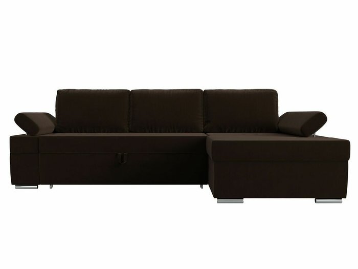 Угловой диван-кровать Канкун коричневого цвета правый угол - купить Угловые диваны по цене 69999.0