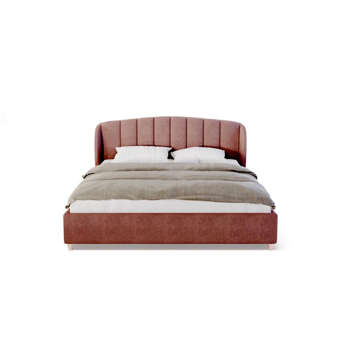 Кровать Дельта 160х200 коричневого цвета без подъемного механизма - купить Кровати для спальни по цене 75000.0