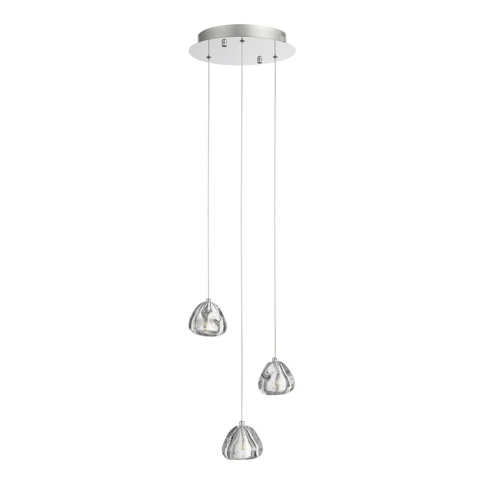 Светильник подвесной ST-Luce Хром/Прозрачный с пузырьками воздуха LED 3*3W 3000K WATERFALL - купить Подвесные светильники по цене 18900.0