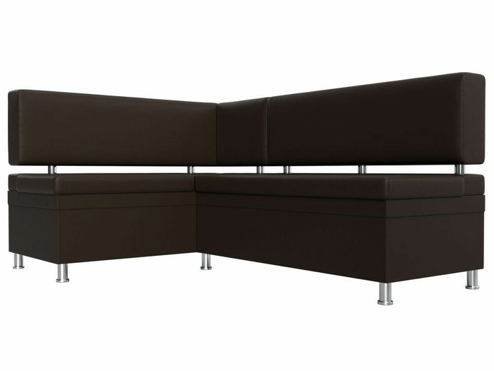 Угловой диван Стайл коричневого цвета (экокожа) левый угол - лучшие Угловые диваны в INMYROOM