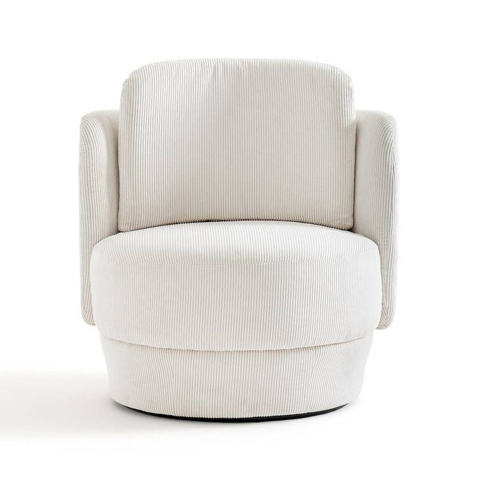 Кресло вращающееся из рифленого велюра Baltimore кремового цвета - купить Интерьерные кресла по цене 48479.0