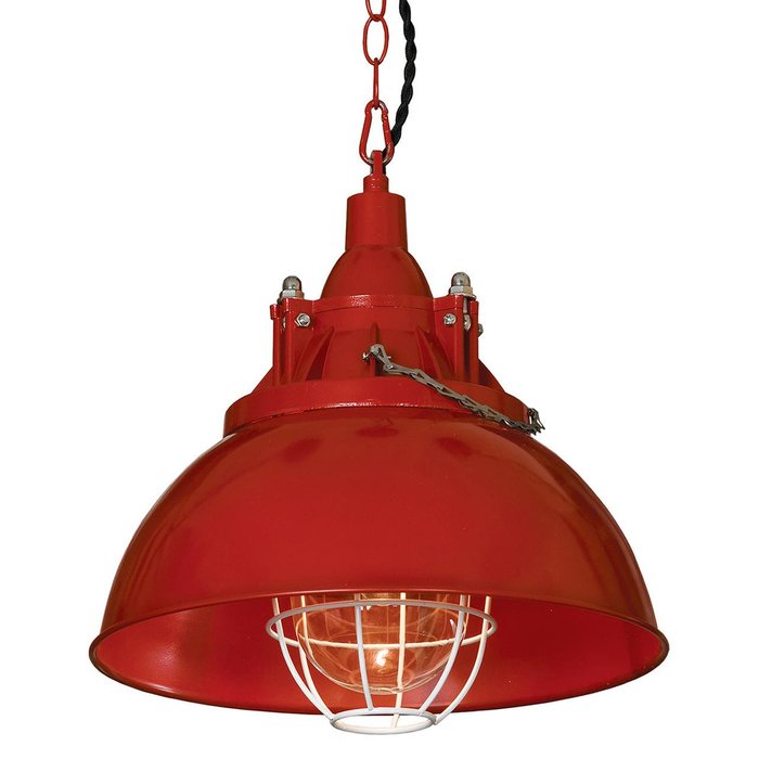 Подвесной светильник с плафоном из металла и стекла красного цвета  - купить Подвесные светильники по цене 9650.0