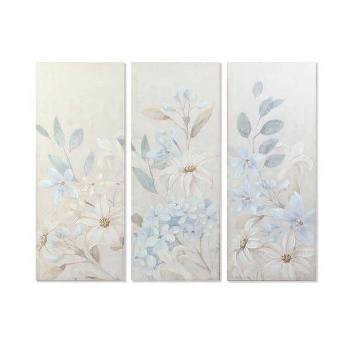 Картина Цветы 55 x 3 x 135 cm Shabby Chic (3 Предметы)