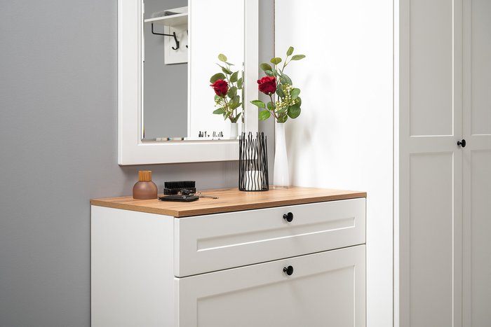 Тумба для обуви Остин белого цвета - лучшие Тумбы для обуви высокие в INMYROOM Тумба для обуви Остин белого цвета - лучшие Тумбы для обуви высокие в INMYROOM