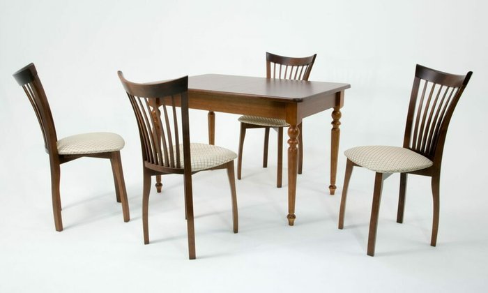 Обеденная группа Вивальди 120 со стульями бежво-коричневого цвета - лучшие Обеденные группы в INMYROOM