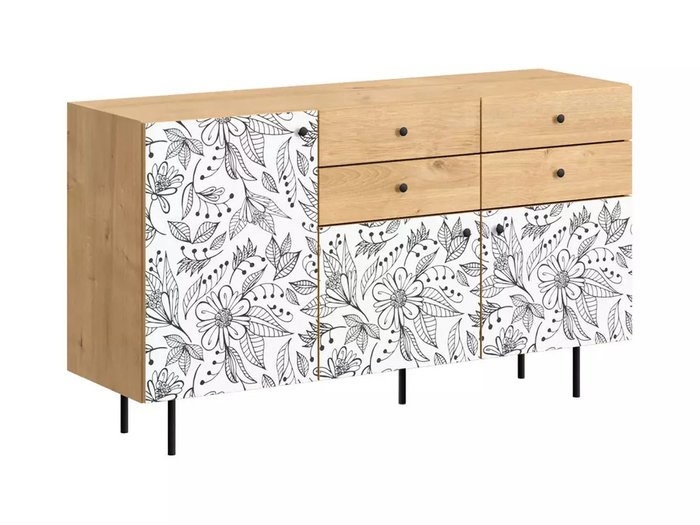 Комод Frida с принтом Flower на металлических ножках - купить Комоды по цене 49900.0
