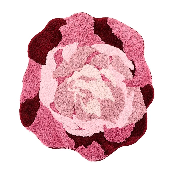 Мягкий коврик Fleur для ванной 70х70 розового цвета